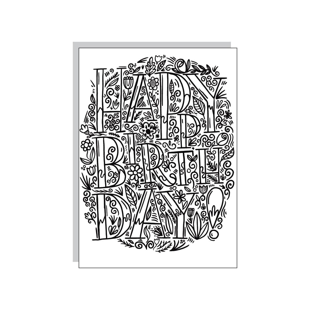 Happy Birthday Color-in Card