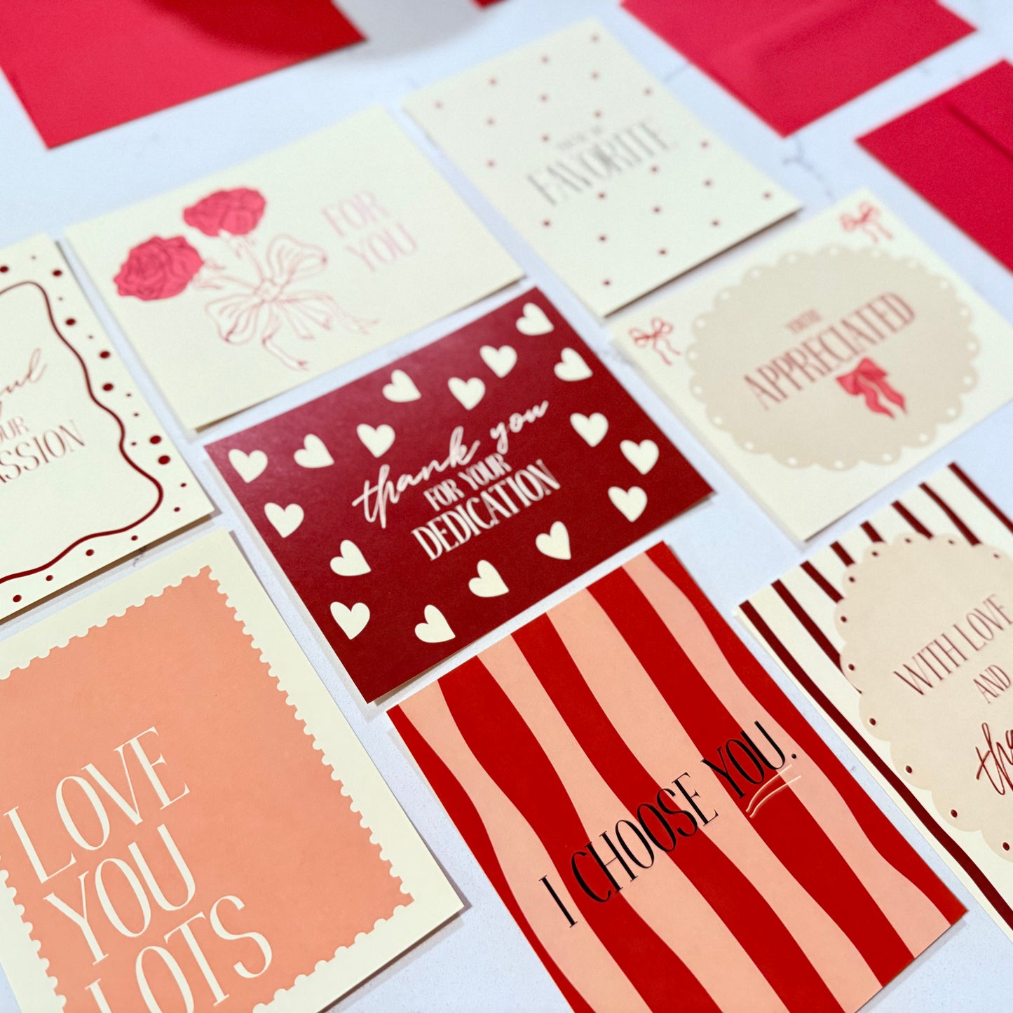Flat Sentiment Cards + Envelopes