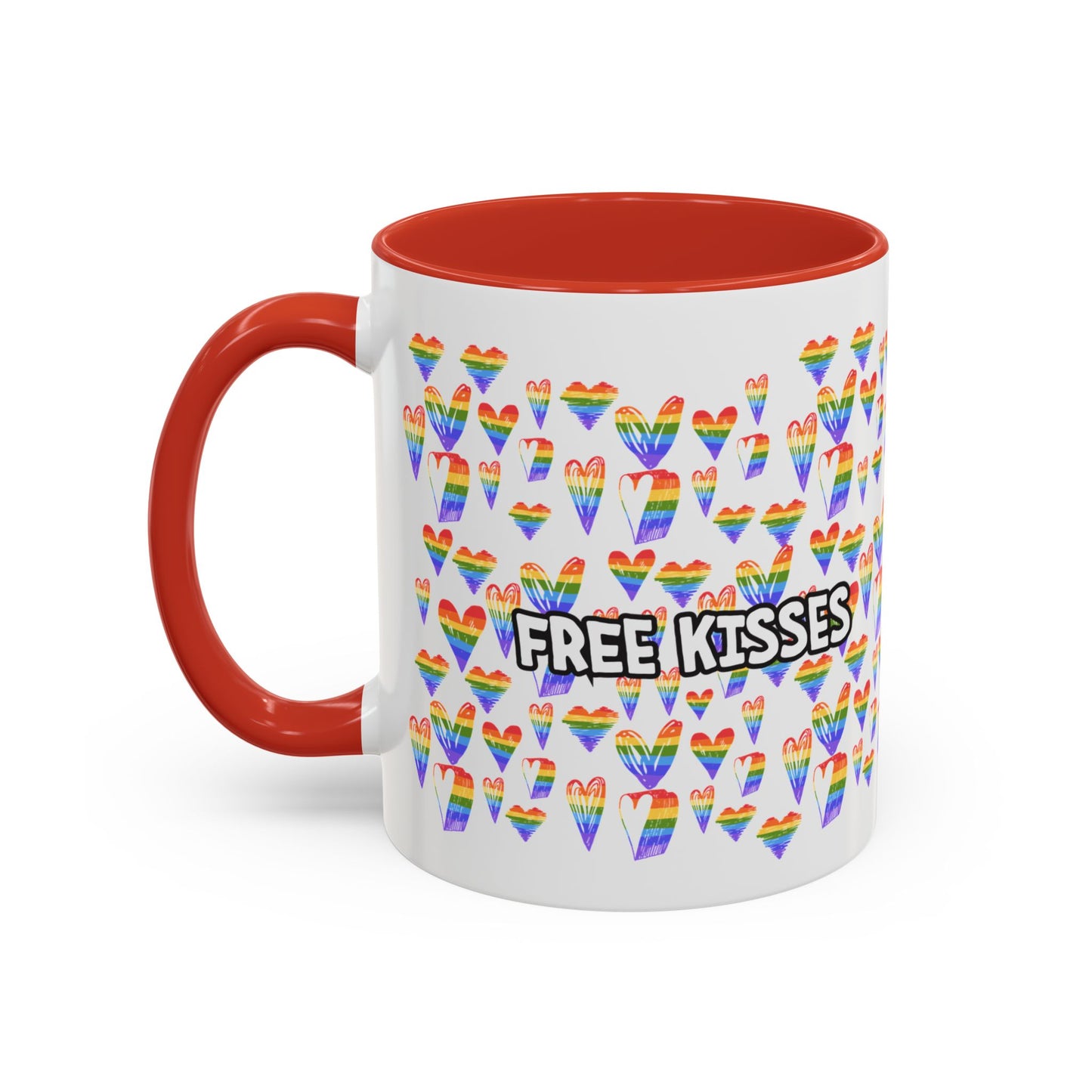 Colorful Free Kisses Coffee Mug