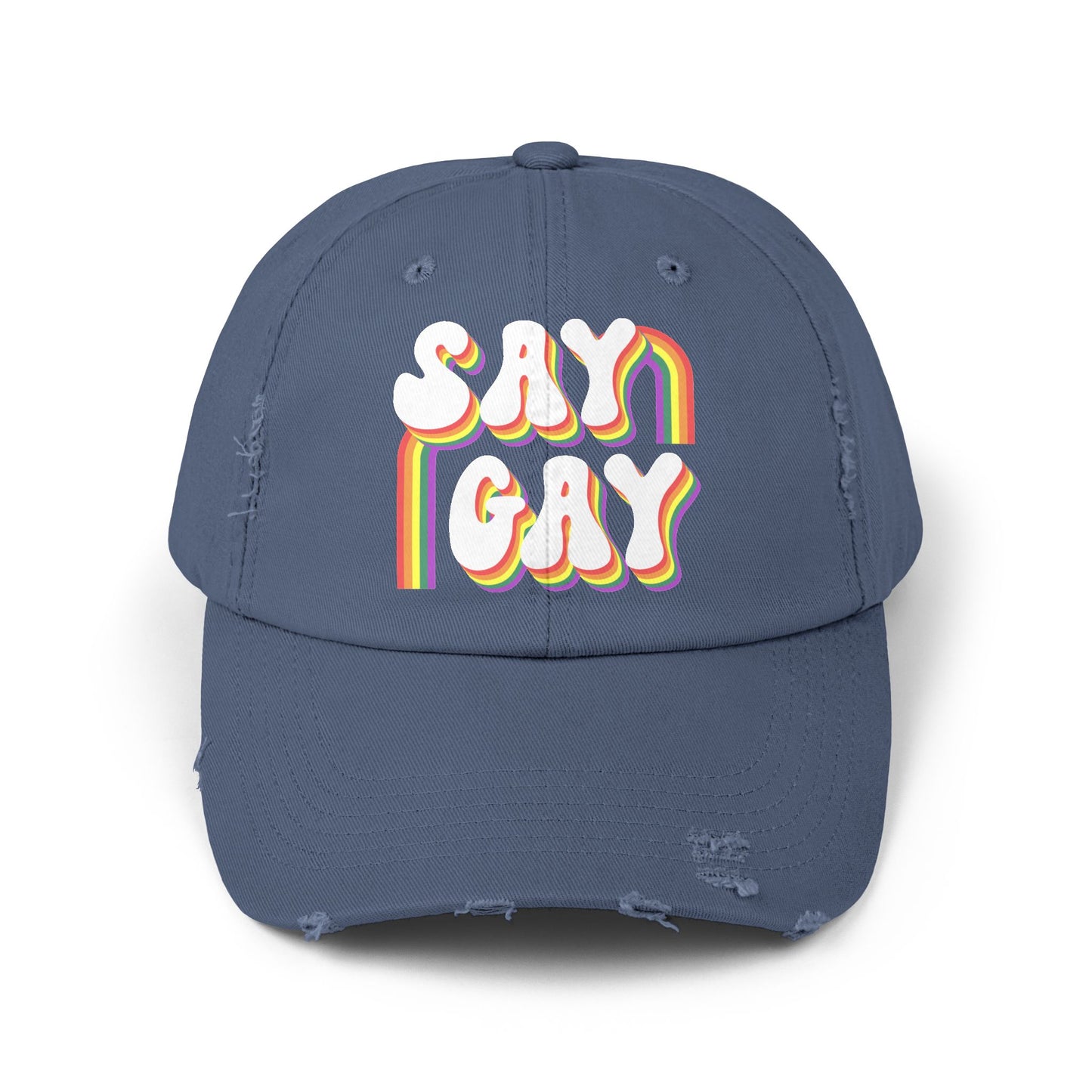 Say Gay Distressed Cap