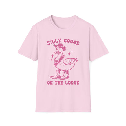 Silly Goose Unisex Softstyle T-Shirt, Fun Tee for Parties, Unique Gift for Animal Lovers, Casual Wear, Funny Statement Shirt