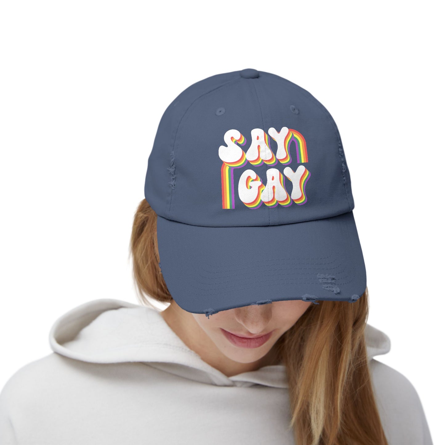 Say Gay Distressed Cap