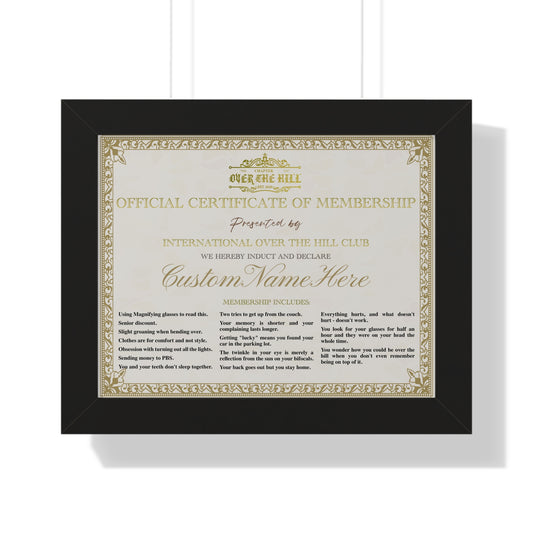 Humorous Membership Certificate Poster