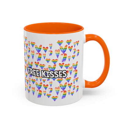 Colorful Free Kisses Coffee Mug