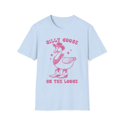 Silly Goose Unisex Softstyle T-Shirt, Fun Tee for Parties, Unique Gift for Animal Lovers, Casual Wear, Funny Statement Shirt