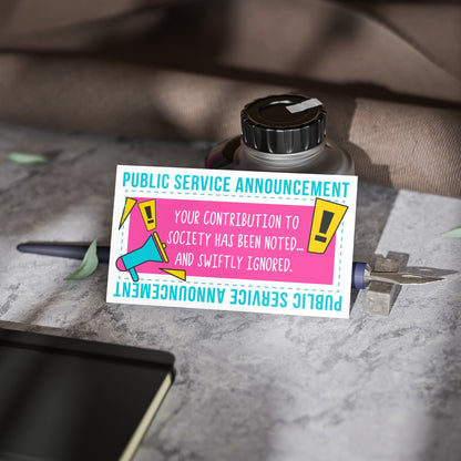 PSA funny handout cards