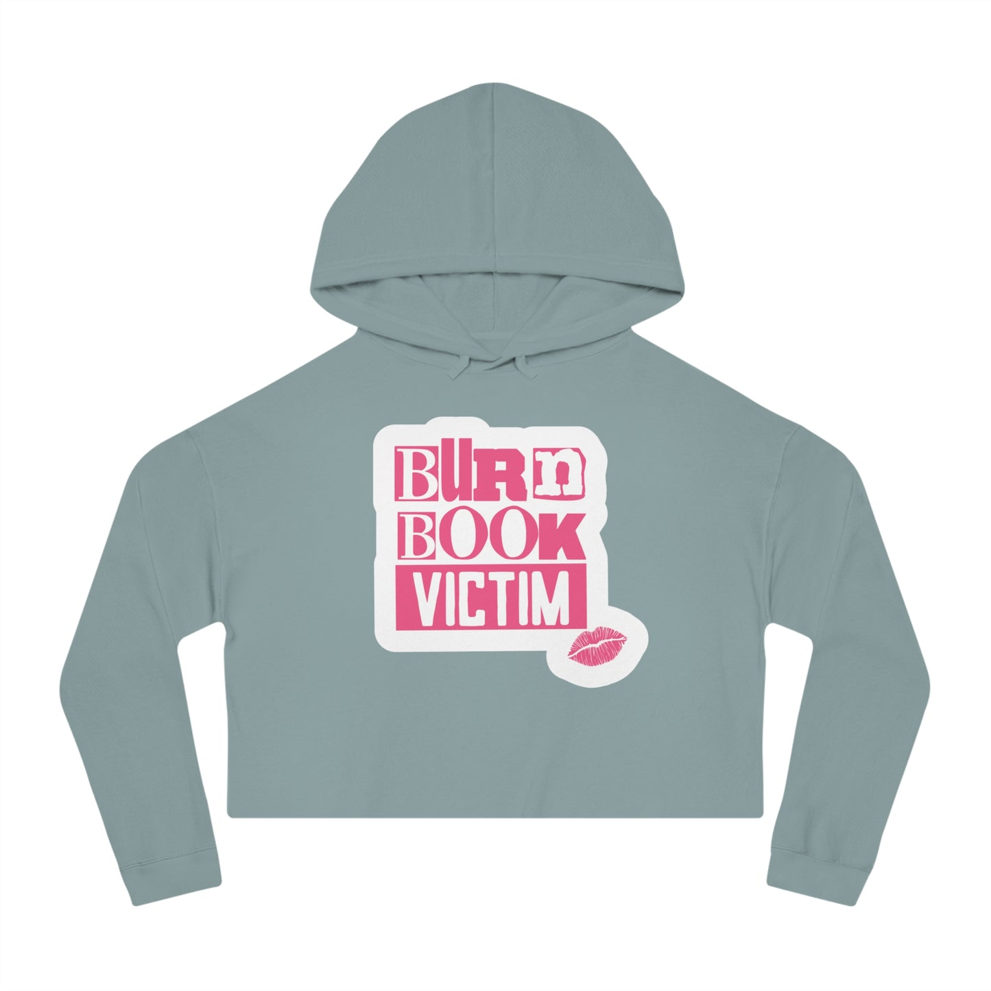Cropped Hooded Sweatshirt with 'Burn Book Victim' Design