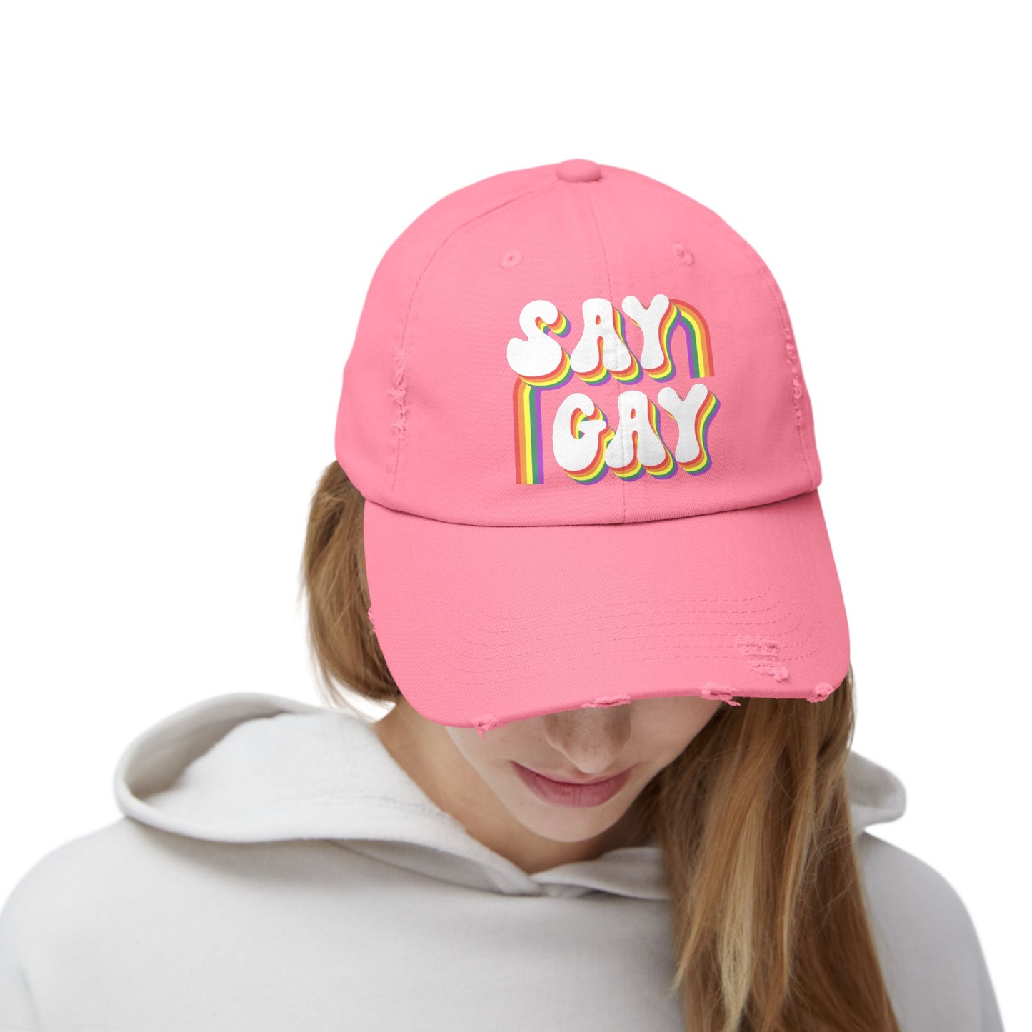 Say Gay Distressed Cap
