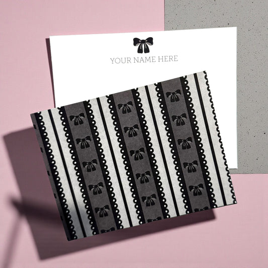 Set of 10 Personalized Bow Notecards