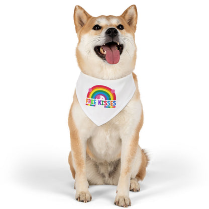 Rainbow Free Kisses Pet Bandana