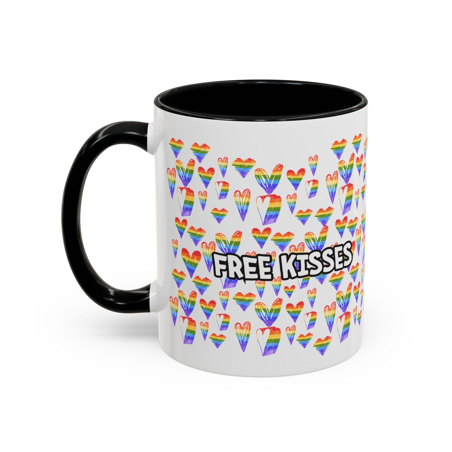 Colorful Free Kisses Coffee Mug
