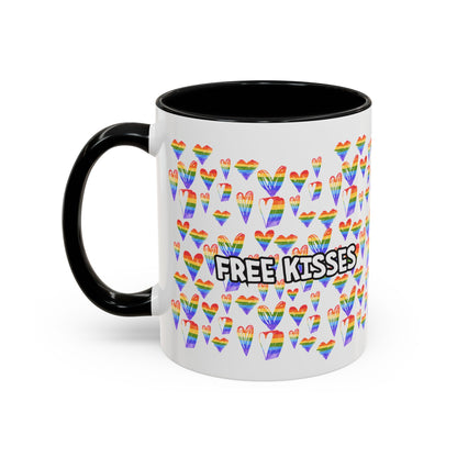 Colorful Free Kisses Coffee Mug