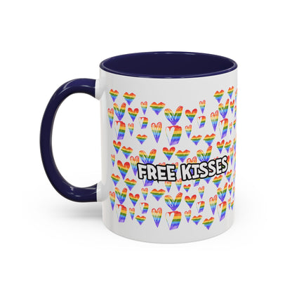 Colorful Free Kisses Coffee Mug