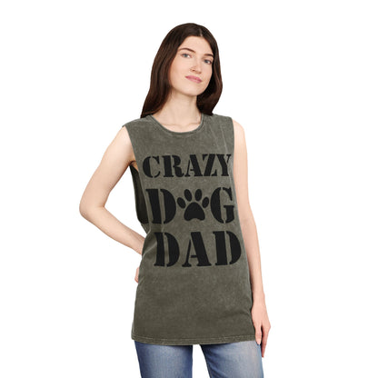 Unisex Stonewash Dog Dad Tank Top