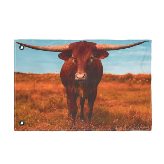 Longhorn Cattle Flag – Double-Sided Texas Ranch Décor