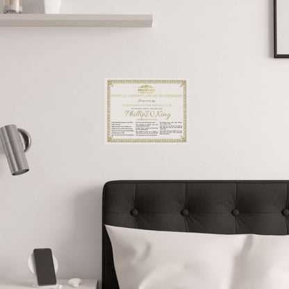 Over the Hill Club Membership Certificate, Funny Gift for 40th Birthday, Wall Art, Novelty Decor