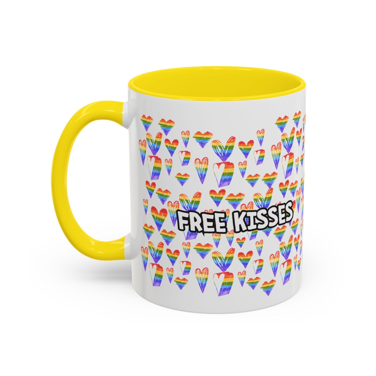 Colorful Free Kisses Coffee Mug