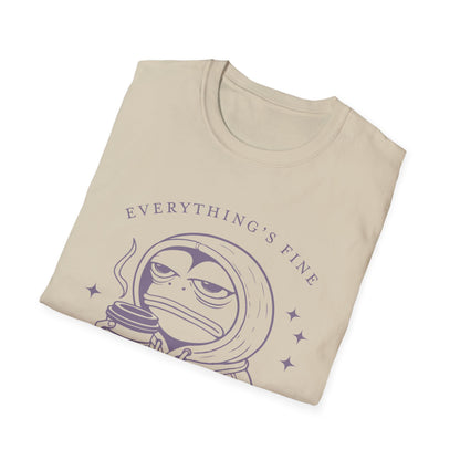 Everything's Fine Unisex T-Shirt, Casual Tee, Coffee Lover Gift, Snarky Humor Shirt, Everyday Wear, Softstyle Tee