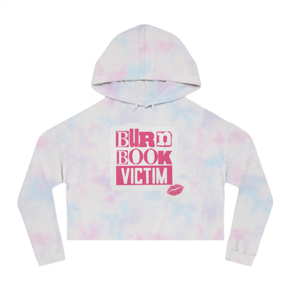 Cropped Hooded Sweatshirt with 'Burn Book Victim' Design