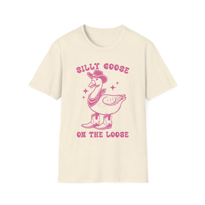 Silly Goose Unisex Softstyle T-Shirt, Fun Tee for Parties, Unique Gift for Animal Lovers, Casual Wear, Funny Statement Shirt