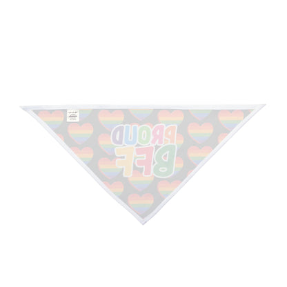 Proud BFF Pet Bandana - Rainbow Heart Design