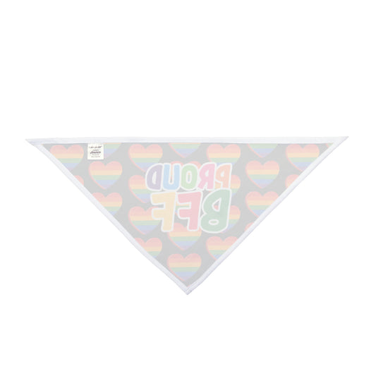 Proud BFF Pet Bandana - Rainbow Heart Design