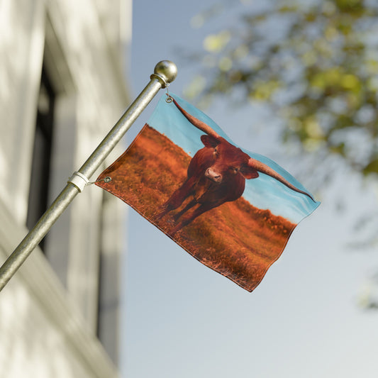 Longhorn Cattle Flag – Double-Sided Texas Ranch Décor