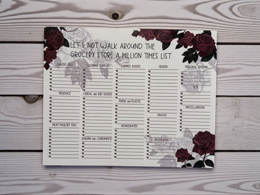 “Let’s Not Walk Around the Grocery Store a Million Times” Notepad