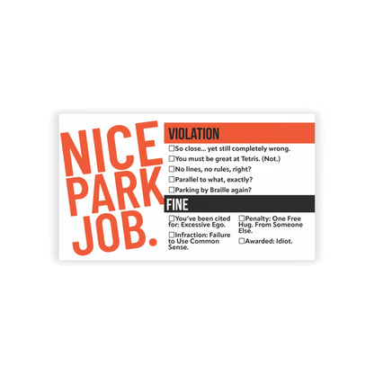 Nice Park Job Ticket Handout Cards