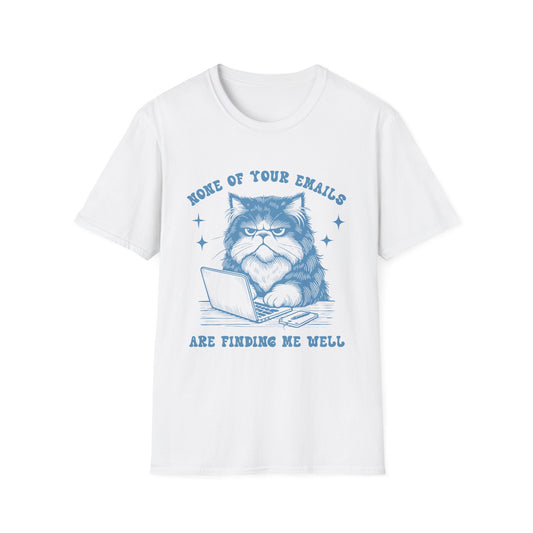 Funny Cat T-Shirt, Great Gift for Cat Lovers, Quirky Office Humor Tee, Perfect for Birthdays, Hangouts, Casual Outfits