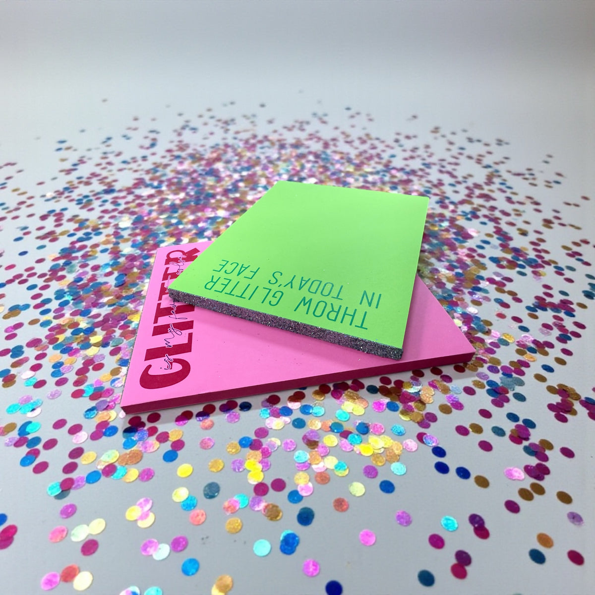 OMG Glitter Notepad – “Throw Glitter” Edition