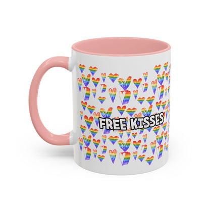 Colorful Free Kisses Coffee Mug