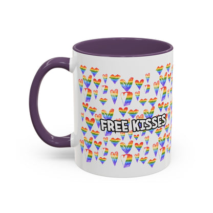Colorful Free Kisses Coffee Mug
