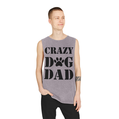 Unisex Stonewash Dog Dad Tank Top