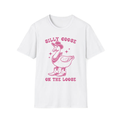 Silly Goose Unisex Softstyle T-Shirt, Fun Tee for Parties, Unique Gift for Animal Lovers, Casual Wear, Funny Statement Shirt