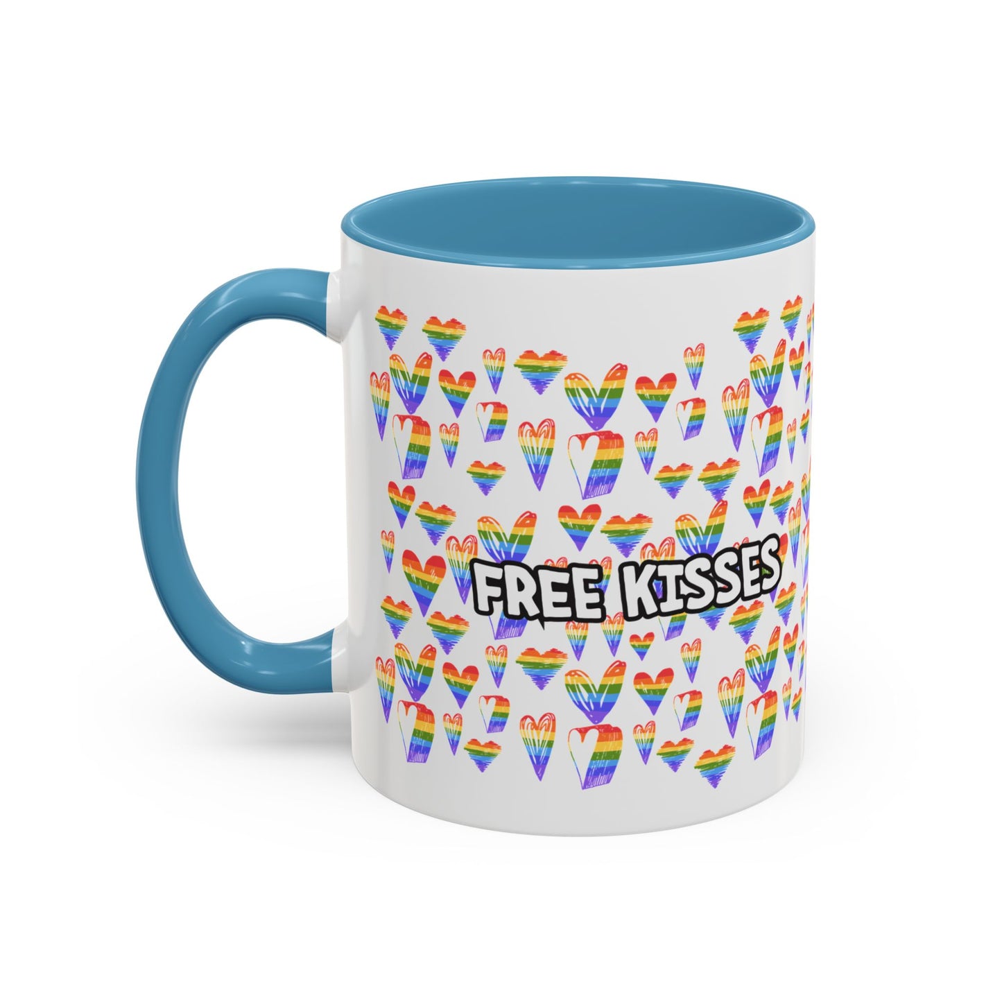 Colorful Free Kisses Coffee Mug