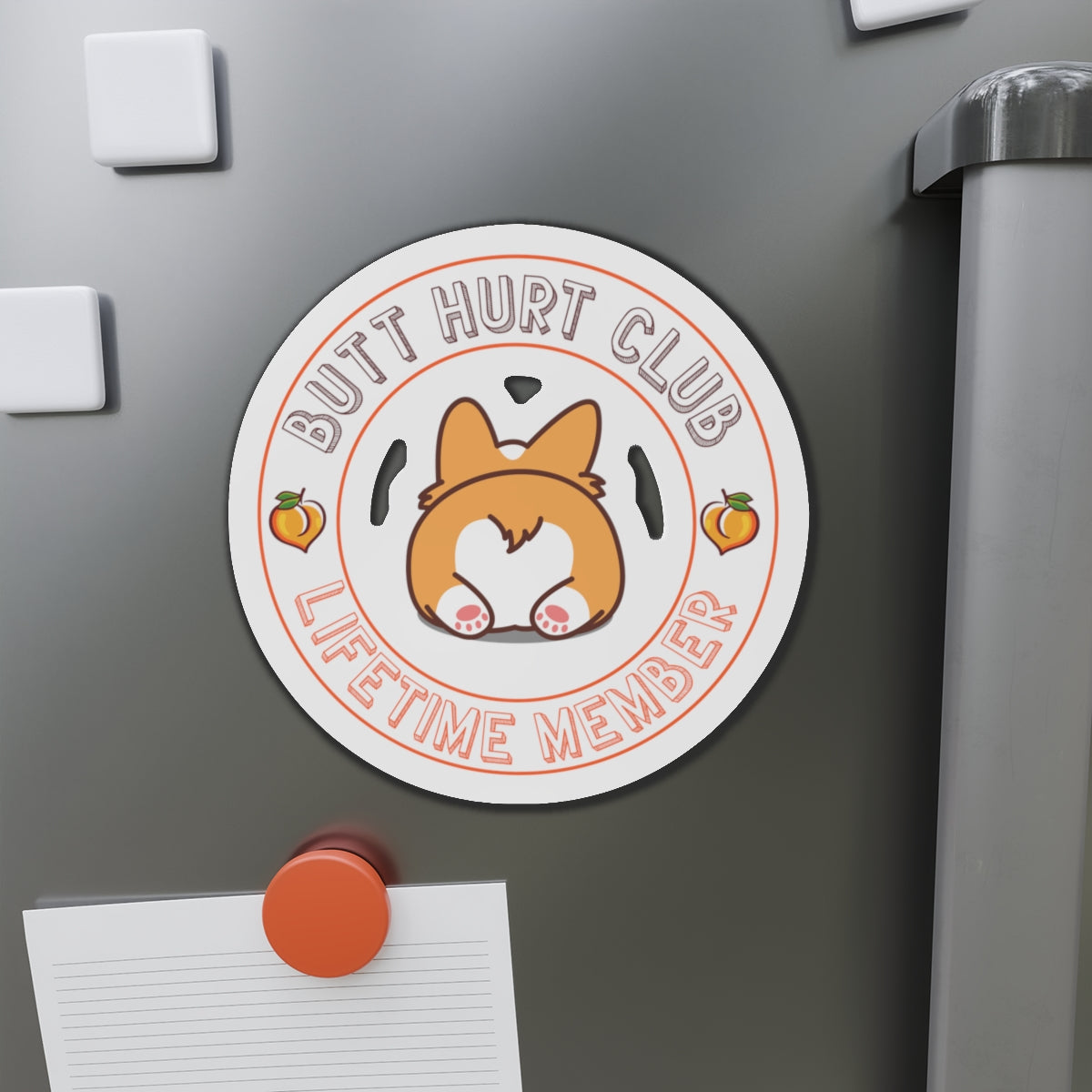 Butt Hurt Club Die-Cut Magnet, Funny Corgi Gift