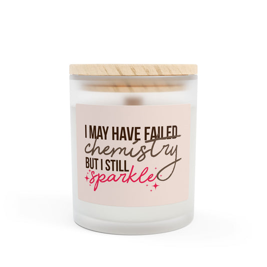 Sparkling Humor Candle: 11oz Frosted Glass, Fun Gift for Teachers, Chemistry Lovers, Birthday, Relaxation, Home Décor