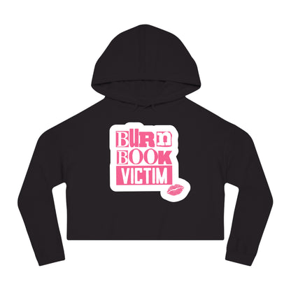 Cropped Hooded Sweatshirt with 'Burn Book Victim' Design