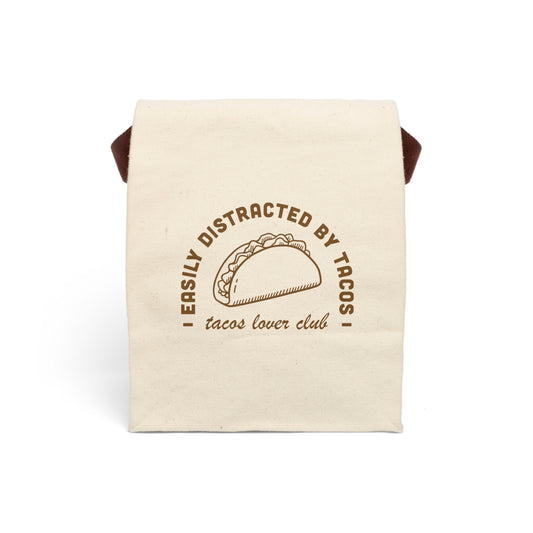 Easily Distracted by Tacos Canvas Lunch Bag