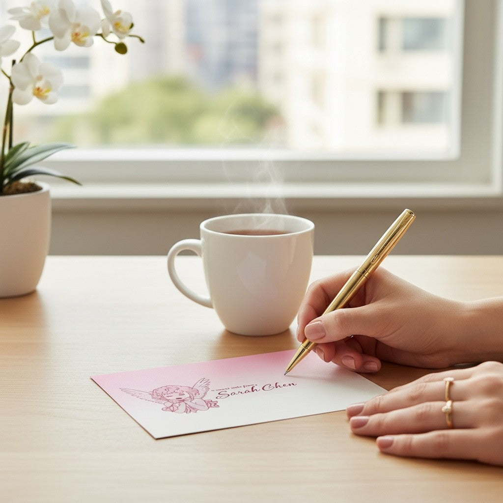 Personalized Angel Note Card –  Set Of 10 - A2 Folded Card