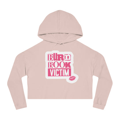 Cropped Hooded Sweatshirt with 'Burn Book Victim' Design