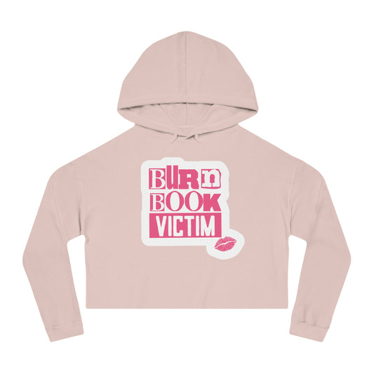 Cropped Hooded Sweatshirt with 'Burn Book Victim' Design