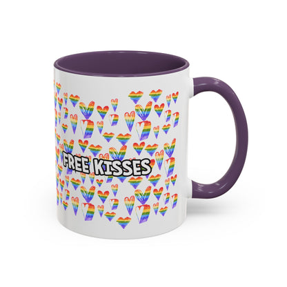Colorful Free Kisses Coffee Mug