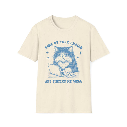 Funny Cat T-Shirt, Great Gift for Cat Lovers, Quirky Office Humor Tee, Perfect for Birthdays, Hangouts, Casual Outfits