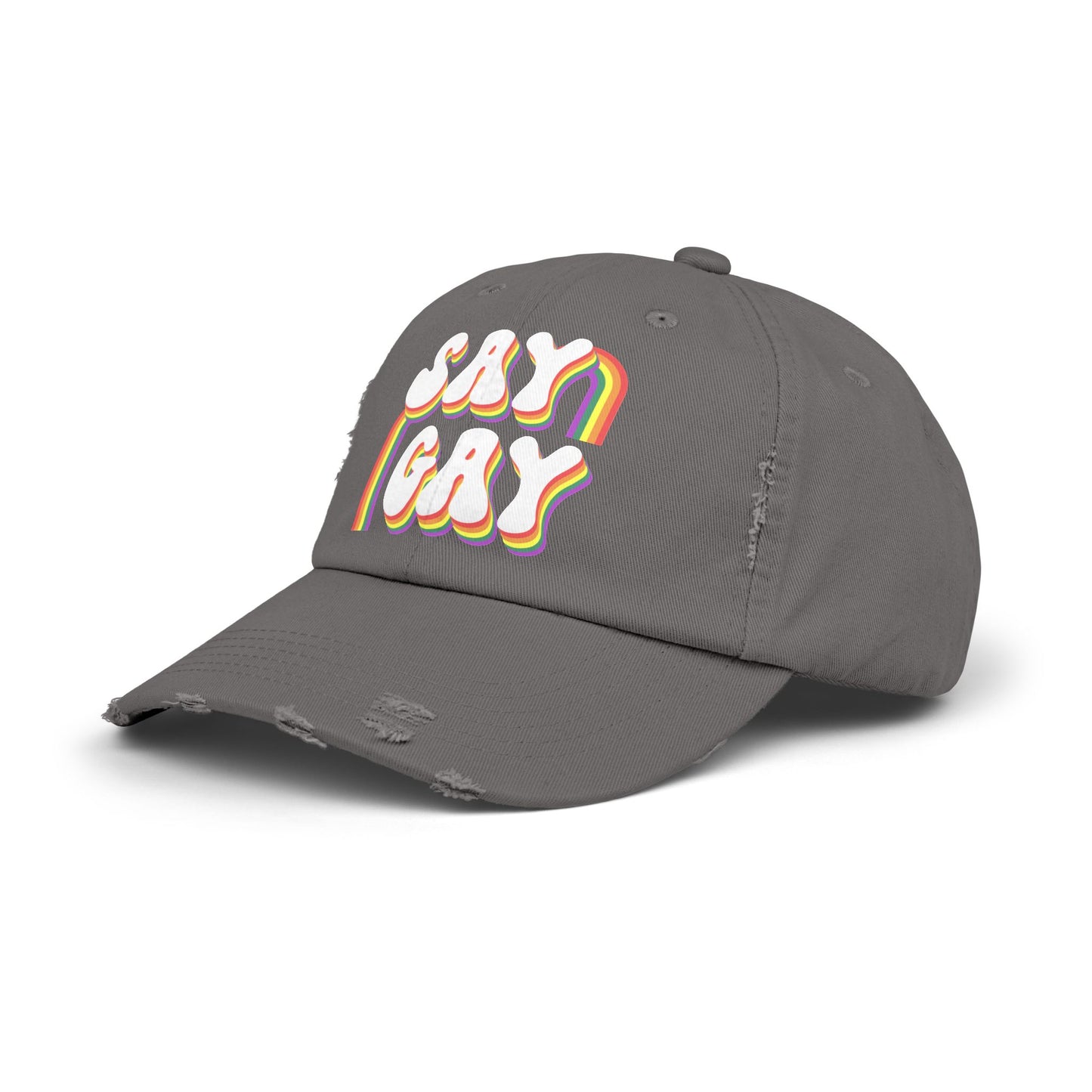 Say Gay Distressed Cap