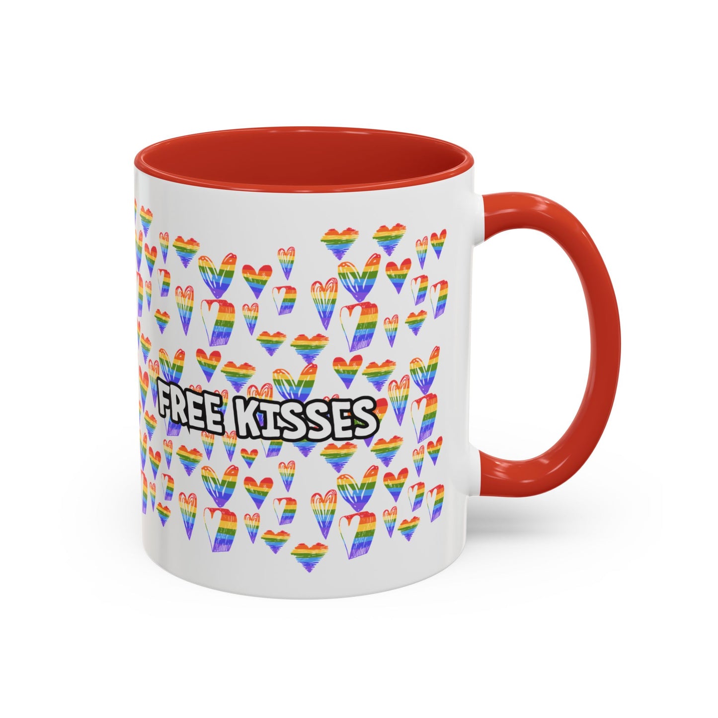 Colorful Free Kisses Coffee Mug