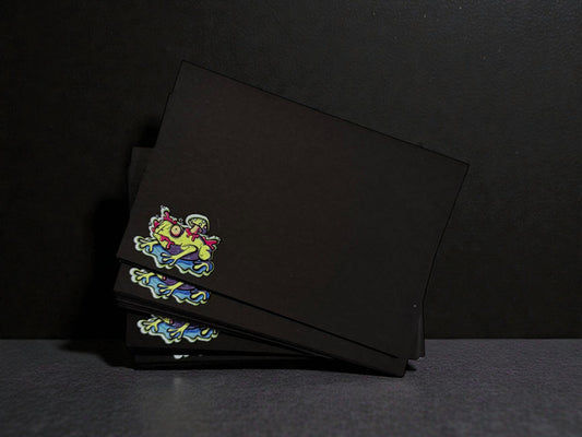Psychedelic Frog Black Notecards