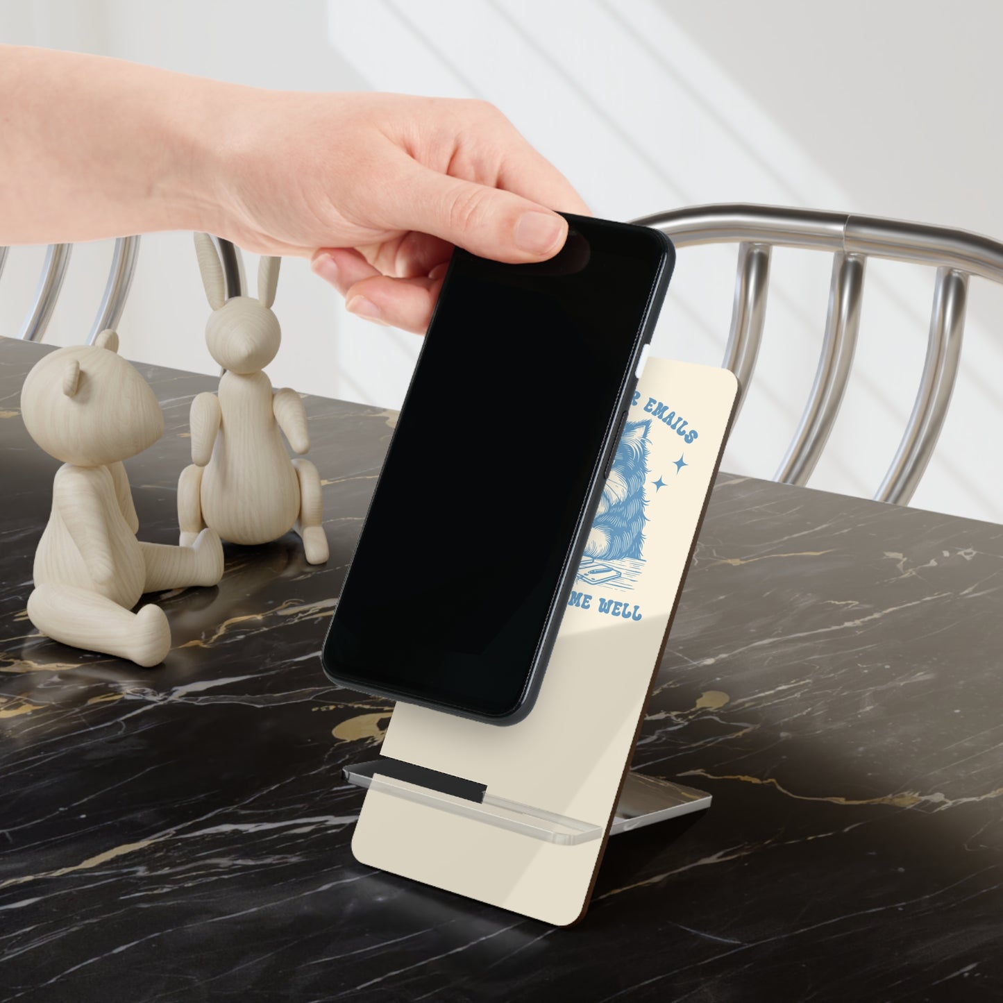 Funny Cat Phone Stand – "None of Your Emails Are Finding Me Well"