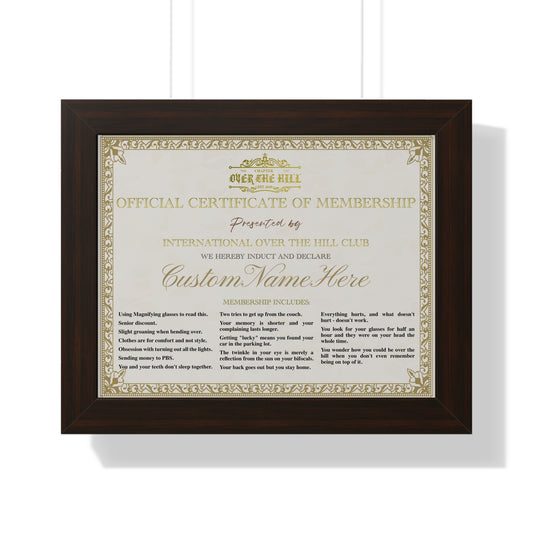 Humorous Membership Certificate Poster